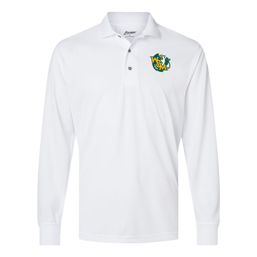 Men's William and Mary Tribe  Paragon Prescott Long Sleeve Polo